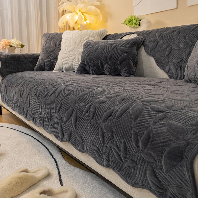 

Подушка для дивана, плюшевая, нескользящая, простая, современная, кожаная подушка в стиле люкс, утолщенная, утолщенный чехол для дивана на флисовой подкладке Four Seasons 70*70cm