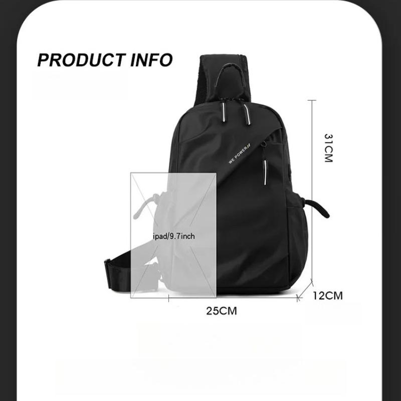 Men Luxury Waterproof Chest Bag Nylon Large Capacity Outdoor Travel Shoulder Bag High Quality Crossbody Sling Backpack