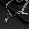 The star has the same asymmetrical star necklace, male and female couples collarbone chain short necklace.