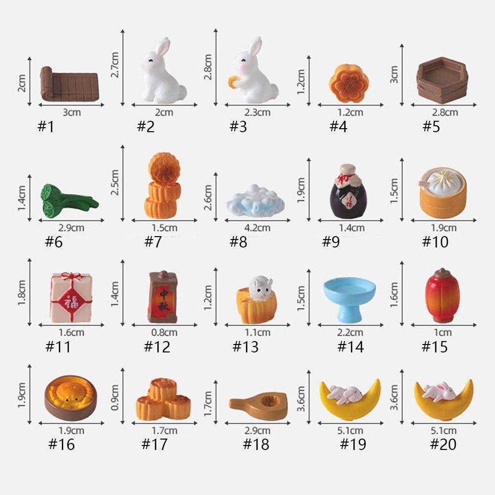Creative Micro Landscape Cute Mid-Autumn Festival Moon Cake Rabbit Zoo Art Landscape Decorations Accessories Table Ornament