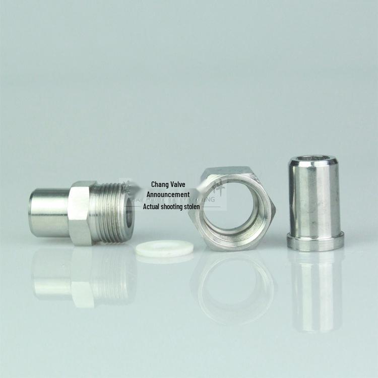 304 Stainless Steel Welded Straight-Through Connector with External Thread Union To Welding Head