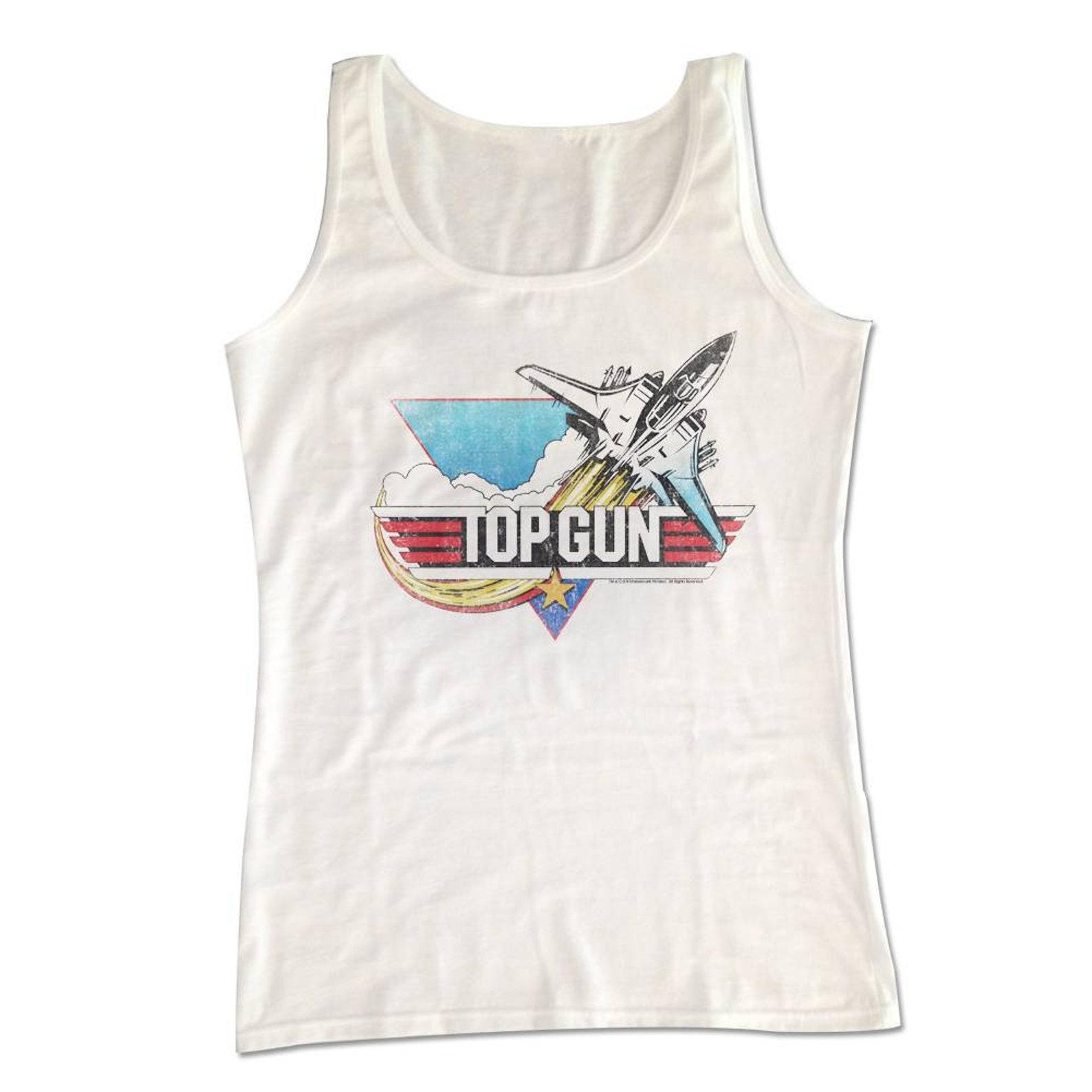 Top Gun Fade White Adult Tank Top S