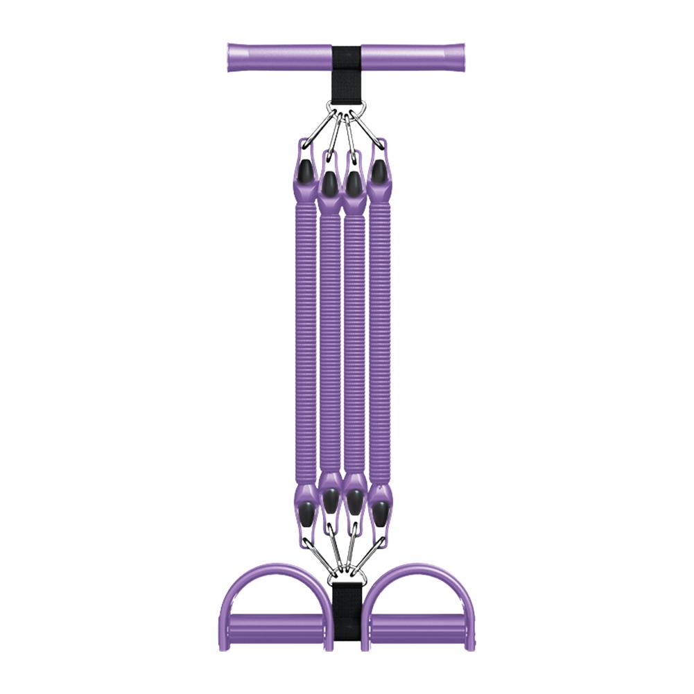 

Multifunction Tension Rope Pedal Ankle Puller 4 Tube Latex Exercise Band with Handles Resistance Band Non Slip for Bodybuilding фіолетовий