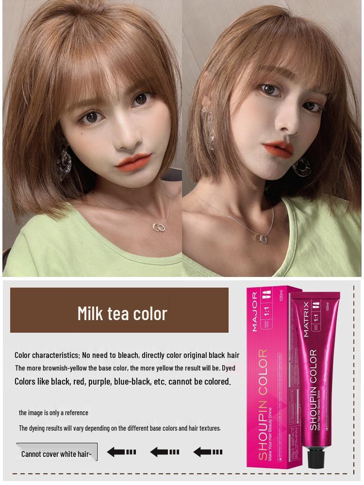 2026 Hair Dye Cream: Gray-Brown Linen, Black Tea Color, with Hair Care Benefits