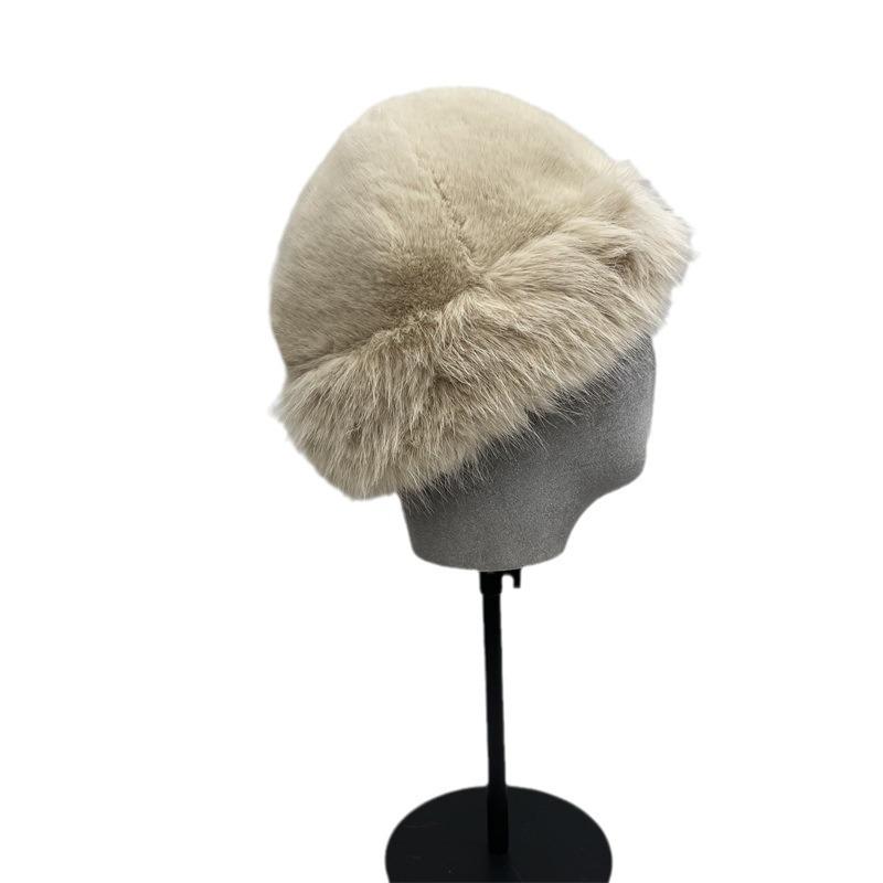 Winter warm hat women's imitation fur long rabbit fur dome fashion ear protection cold pullover hat northern wind and snow hat