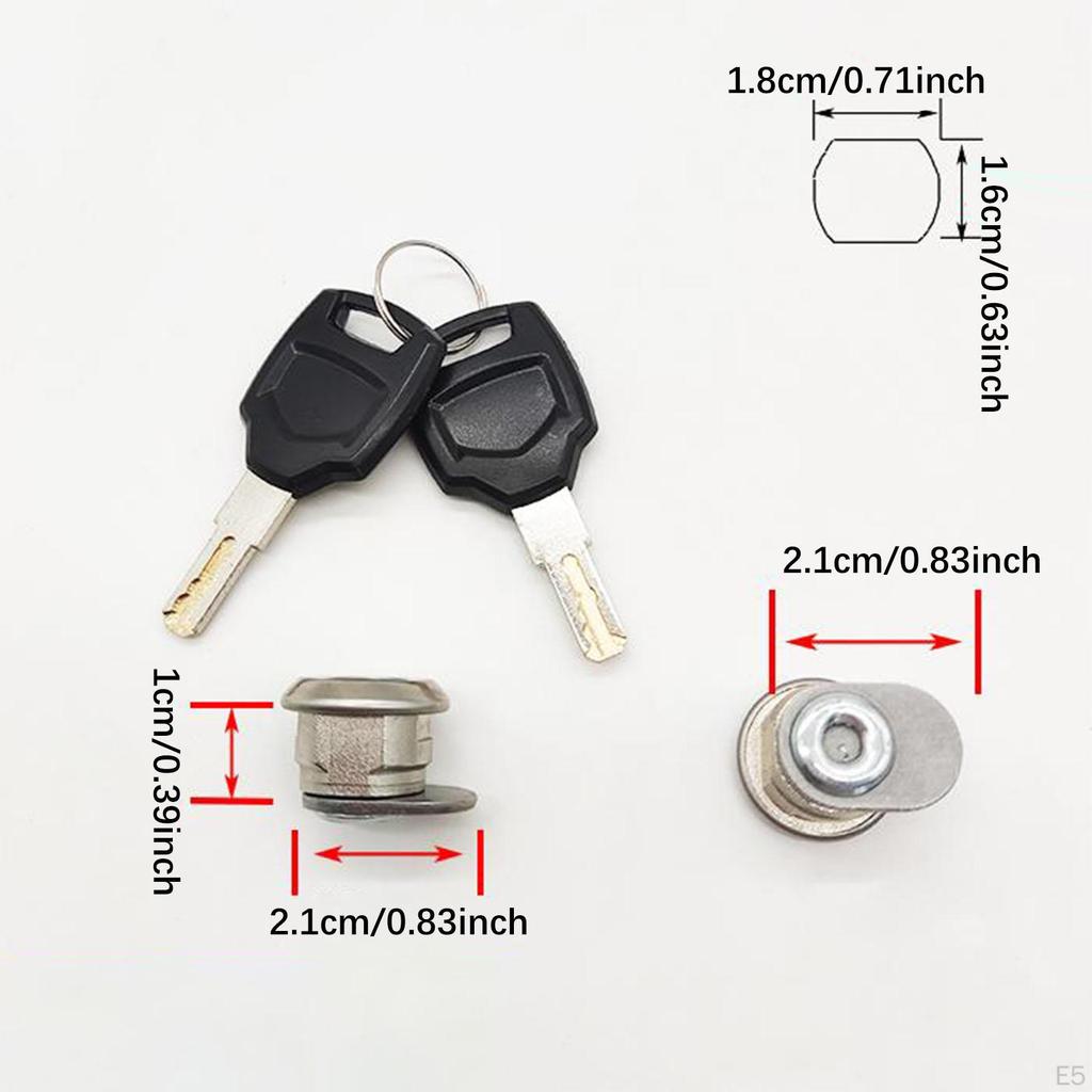 Motorcycle Rear Trunk Lock Cylinder Scooter Fitting Accessories Replacement 20mm Flat