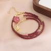 New Chinese garnet bracelet three-circle beaded bracelet necklace bracelet two-in-one Xiaohongshu explosion