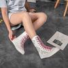 Medium Tube Women's Boots Front Lace-up Side Zipper Rivet Shoes Women's Shoes Canvas Shoes Trend Medium Tube