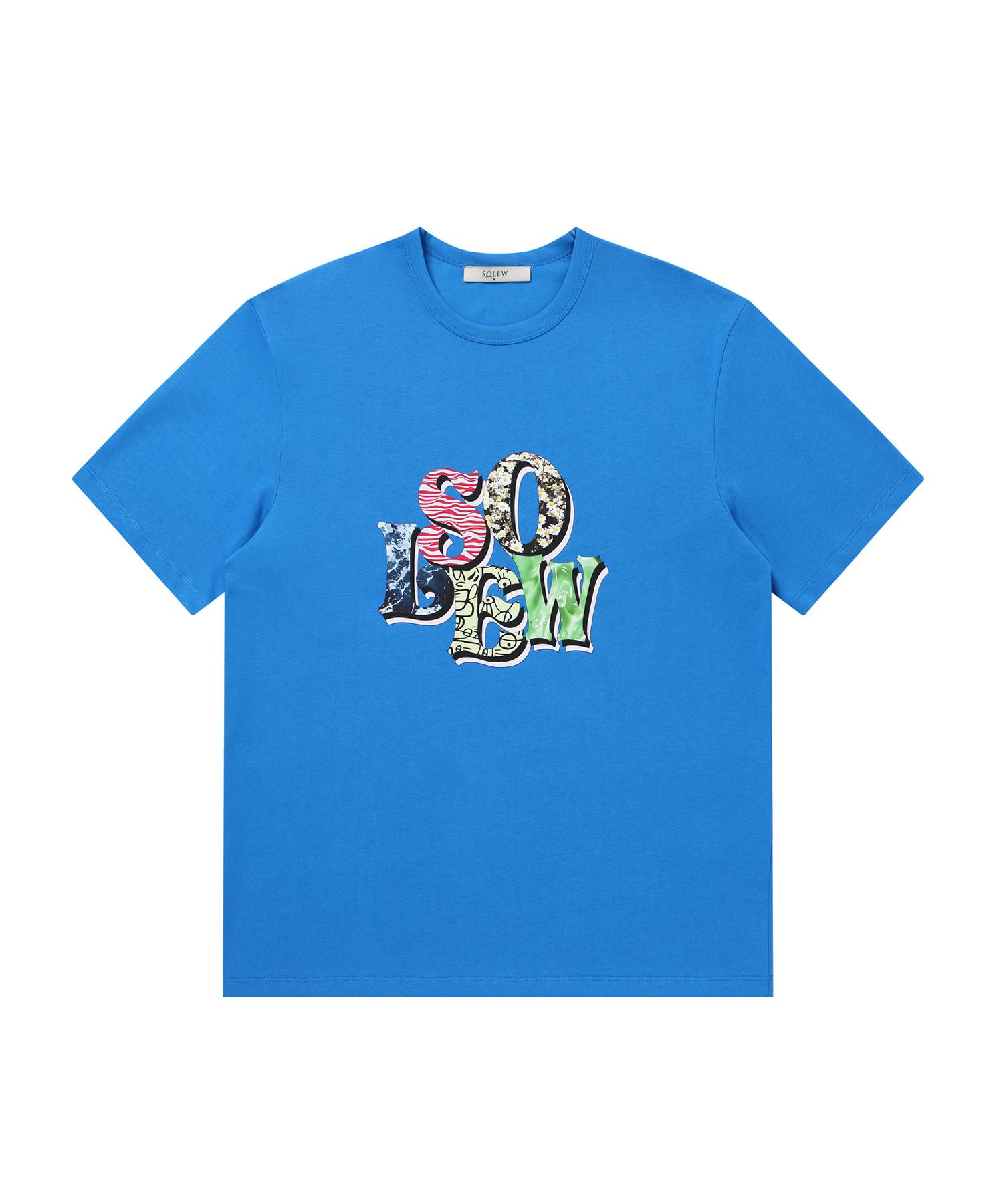 Soru Logo Graphic Short Sleeve T-Shirt_Blue Xl