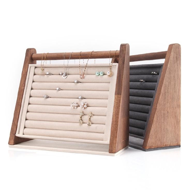 Multifuntional Wood Jewelry Display Stand Bangles Stand Suitable for Rings Earrings and Bangles Displaying and Storaging