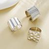 3Pcs/Set Punk Vintage Chunky Wide Rings For Women Simple Geometry Gold Silver Color Smooth Rings Set Female Finger Jewelry Gifts
