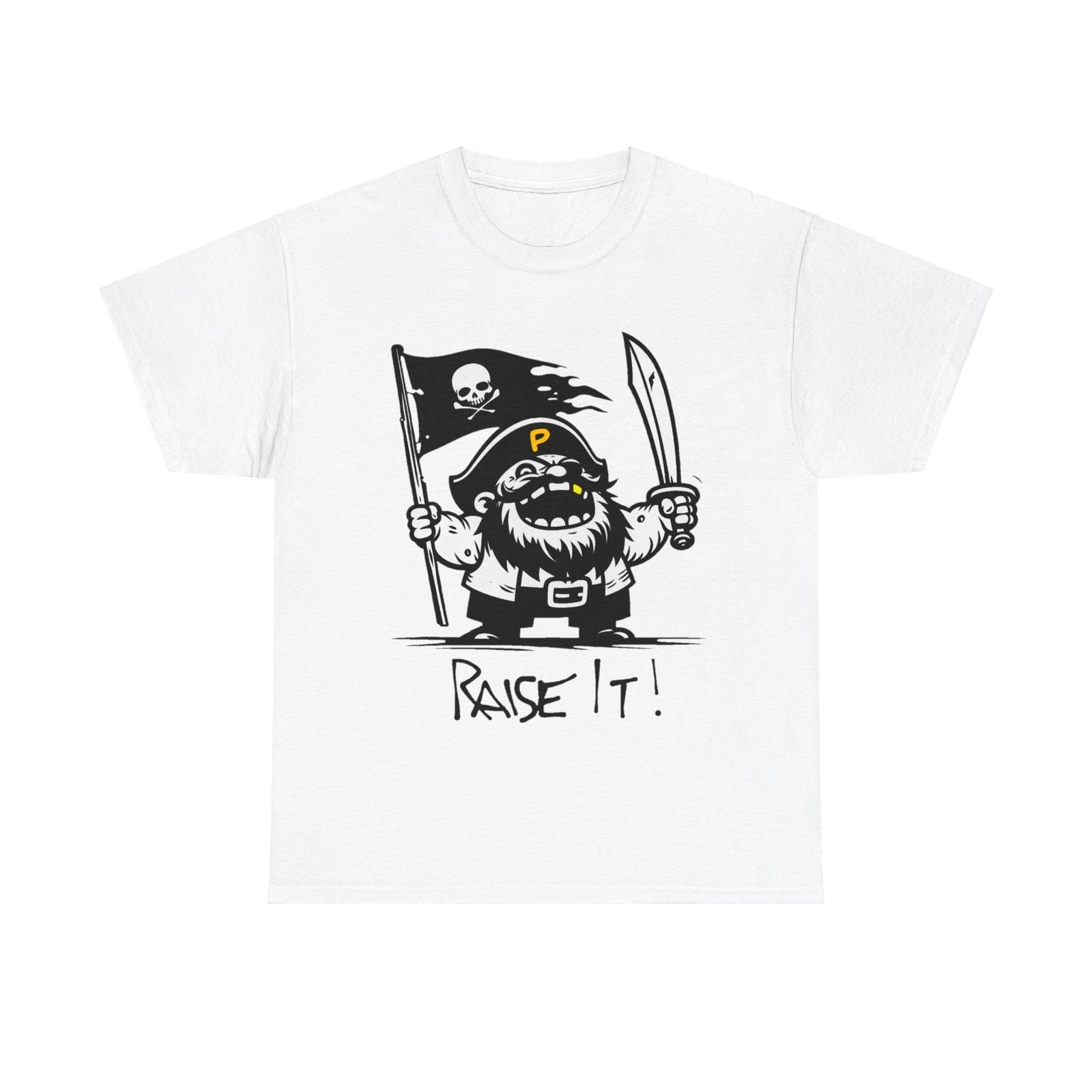 T Shirt Heavy Cotton Tee Sports Team or Baseball Pirate Raise It! Jolly Roger S разноцветный