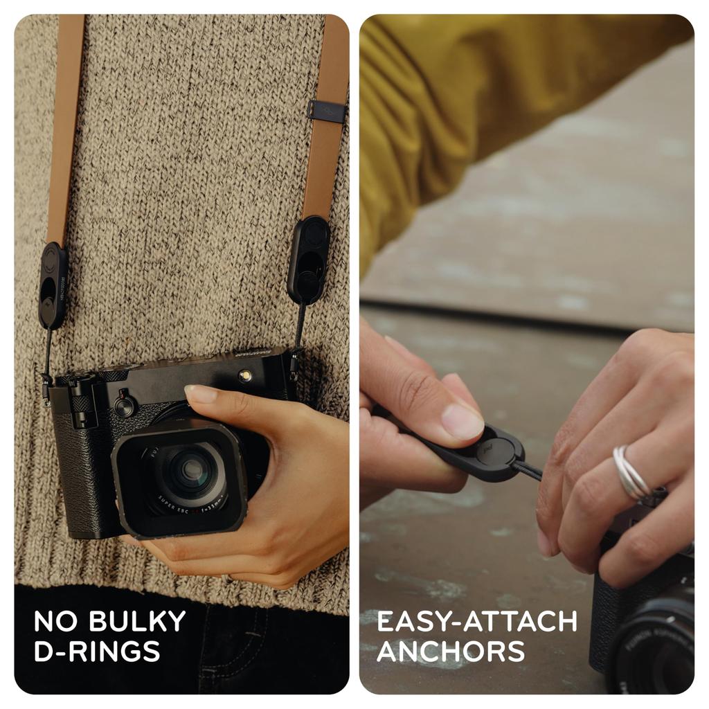 Peak Design Quick Release Cuff Wrist for Compact and Cameras Strap, Leather, Amber, LRS-WR-AM-1, Point-and-Shoot