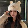 Cute Bear Hat For Women Winter Warmth Knit Windproof Cap For Casual Wear