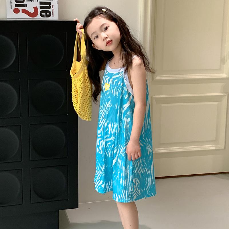 Girls' Cute Summer Sleeveless Nightgown Pajamas