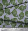 Soimoi Blue Japan Crepe Satin Fabric Green Paisley Printed Craft Fabric by the metre 42 Inch