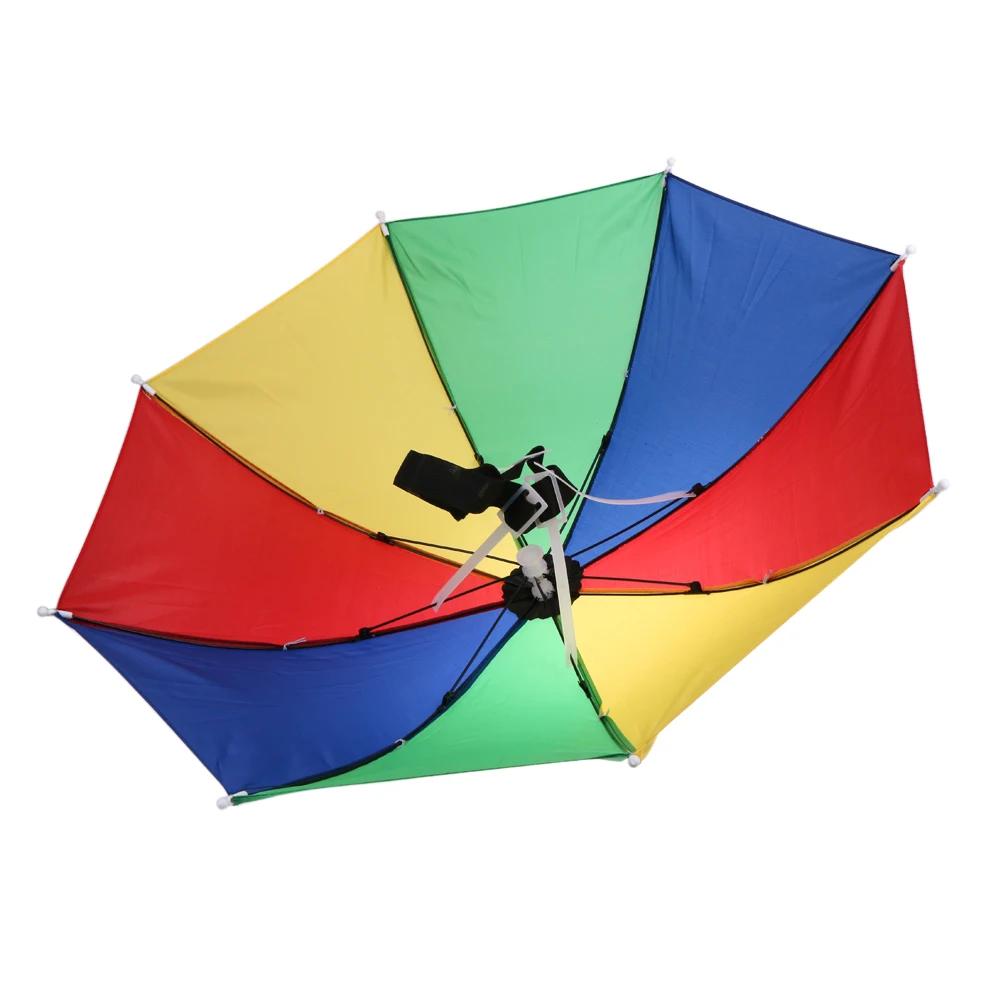 Outdoor Foldable Head Umbrella Hat Anti-Rain Anti-Sun Head-Mounted Headwear Sun Cap for Fishing Golf Cycling Hiking Camping