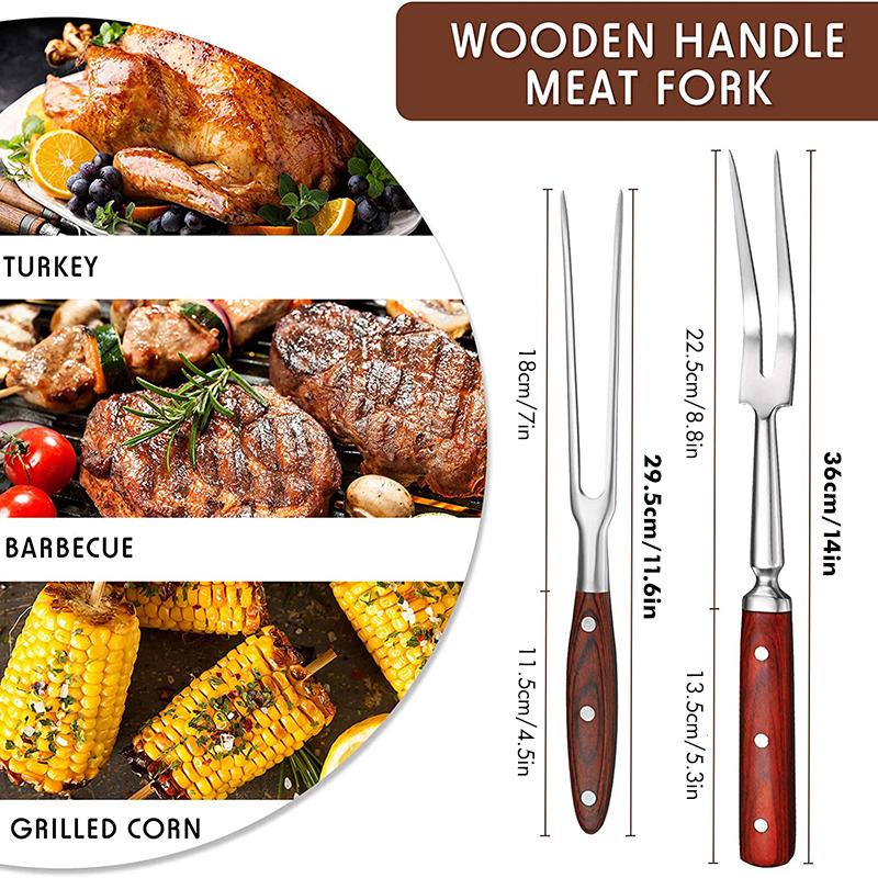 Stainless Steel Carving Meat Forks, Serving Fork for Grill BBQ Cooking, Kitchen Outdoor Tool