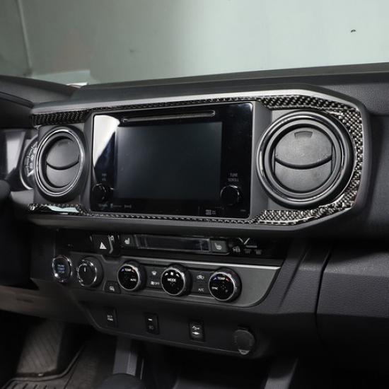 Carbon Fiber Central control navigation screen trims For Toyota Tacoma 15-20