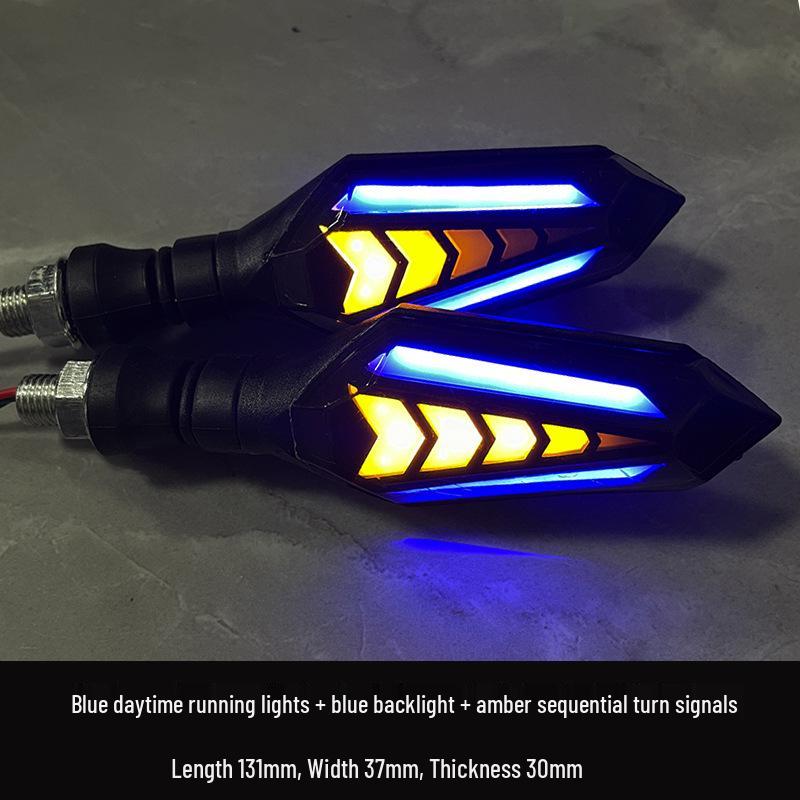 LED Flowing Water Turn Signal Lights for Off-Road Motorcycles - 12V Arrow Design.