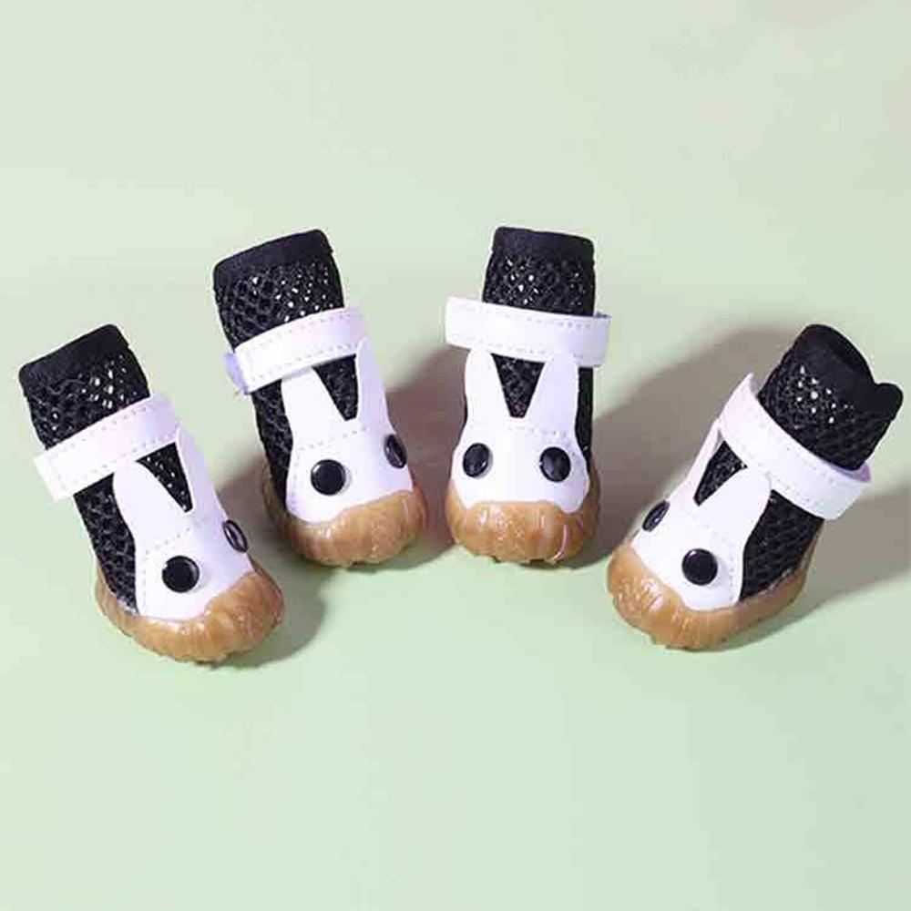 4Pcs Hollow Out Dog Breathable Net Shoes Non-slip Dog Paw Protectors Mesh Dog Shoes  Hot Pavement