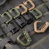 Tactical D-Ring Carabiner Grimlock Locking Plastic Molle Webbing Buckles Clips Hook Haging for Outdoor Hiking/Military/EDC