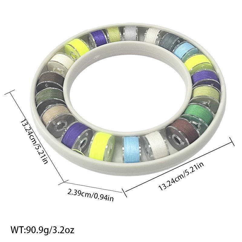 Multi-Specification Household Bobbin Set: Colored Transparent and Metal Bobbins with Thread