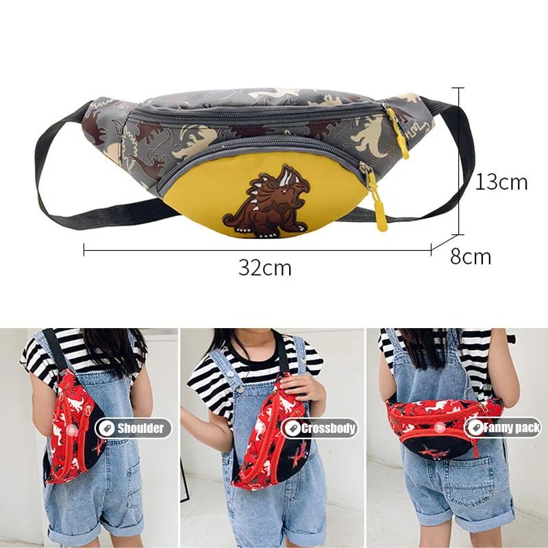 Kid Waist Bag for Girl Boy Cute Cartoon Dinosaur Chest Children Belt Bag Money Pouch Baby Zipper Waist Pack Bum Boy Gift