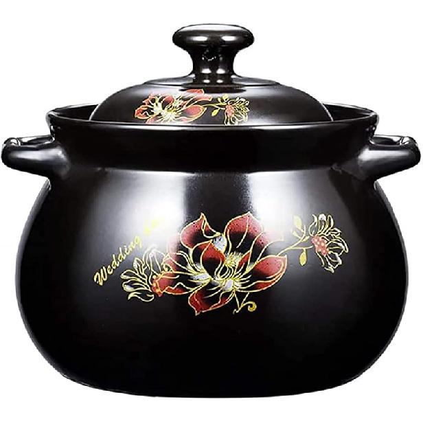 Глиняный горшок для приготовления пищи, Кастрюля с крышкой, 3,5 л 2.5 L