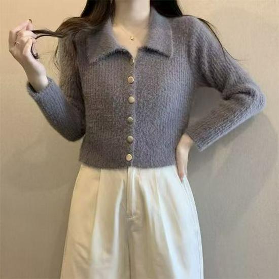 Women's French Soft Knit Long Sleeve Cardigan - Versatile Spring/Autumn 2025 Collection