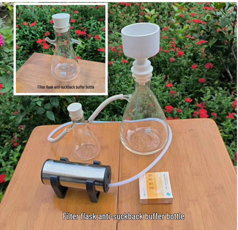 Vacuum Filtration Set: Buchner Flask & Funnel with Vacuum Pump, Silicone Stopper, 250ml-10L