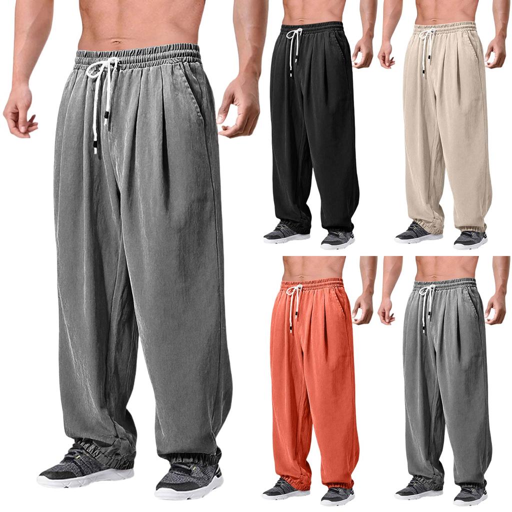 Men's Sports Leisure Loose Big Size Relax Tighten The Waist Trousers