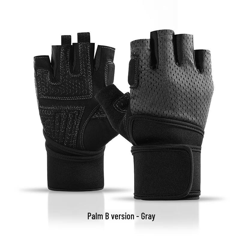 WEZHO Half-Finger Weightlifting Gloves with Extended Wrist Support