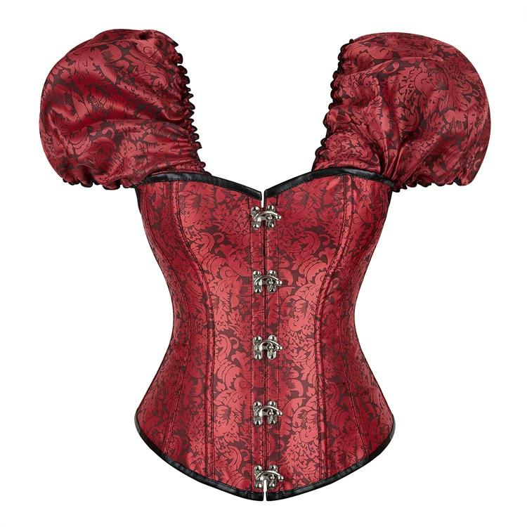JYL TS Gothic style short sleeved retro European and American style women's vest shaping top