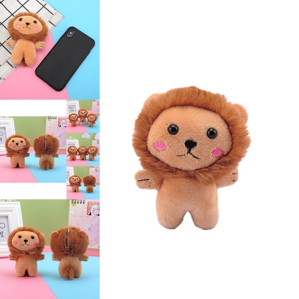 Chaveiro Leão de Pelúcia Fofo Brinquedo Animal de Pelúcia Macio de Pelúcia Curta Para Crianças