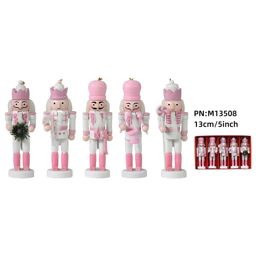 5PCS Vintage Soldier Doll Handicraft Handcraft Figurine Christmas Nutcracker  Desktop Decoration