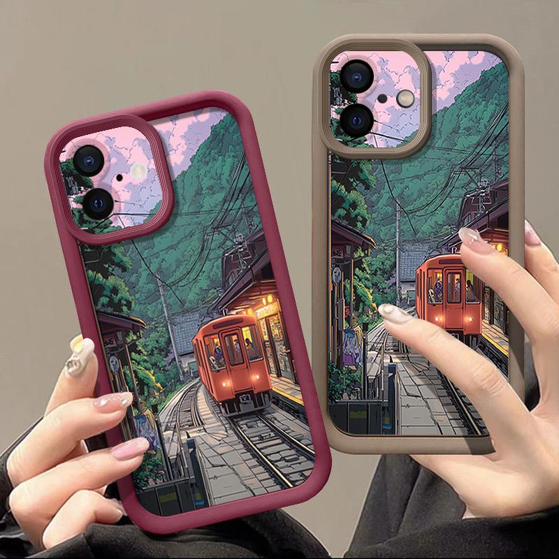 Para iPhone 13 Funda Diseño de Tren Marino de Anime Cubierta Suave de TPU Silicona Para iPhone 14 15 Pro Max 12 11 16e Funda iPhone 16 Pro Max