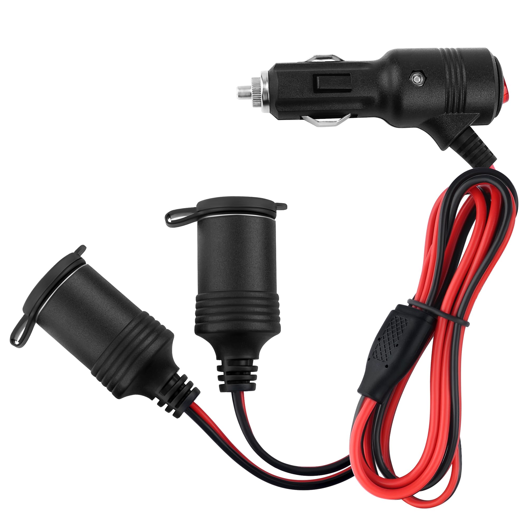 

3ft Cigarette Lighter Splitter with Switch Air Inflator Car Vacuum Cigarette Lighter Extension 36x3.78x1.11 inch