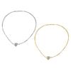 Yousheng Women Necklace Magnetic Broken Heart Pendant Rhinestone Three-layered Snake Bone Chain Prom Party Clavicle Necklace Weddings Jewelry