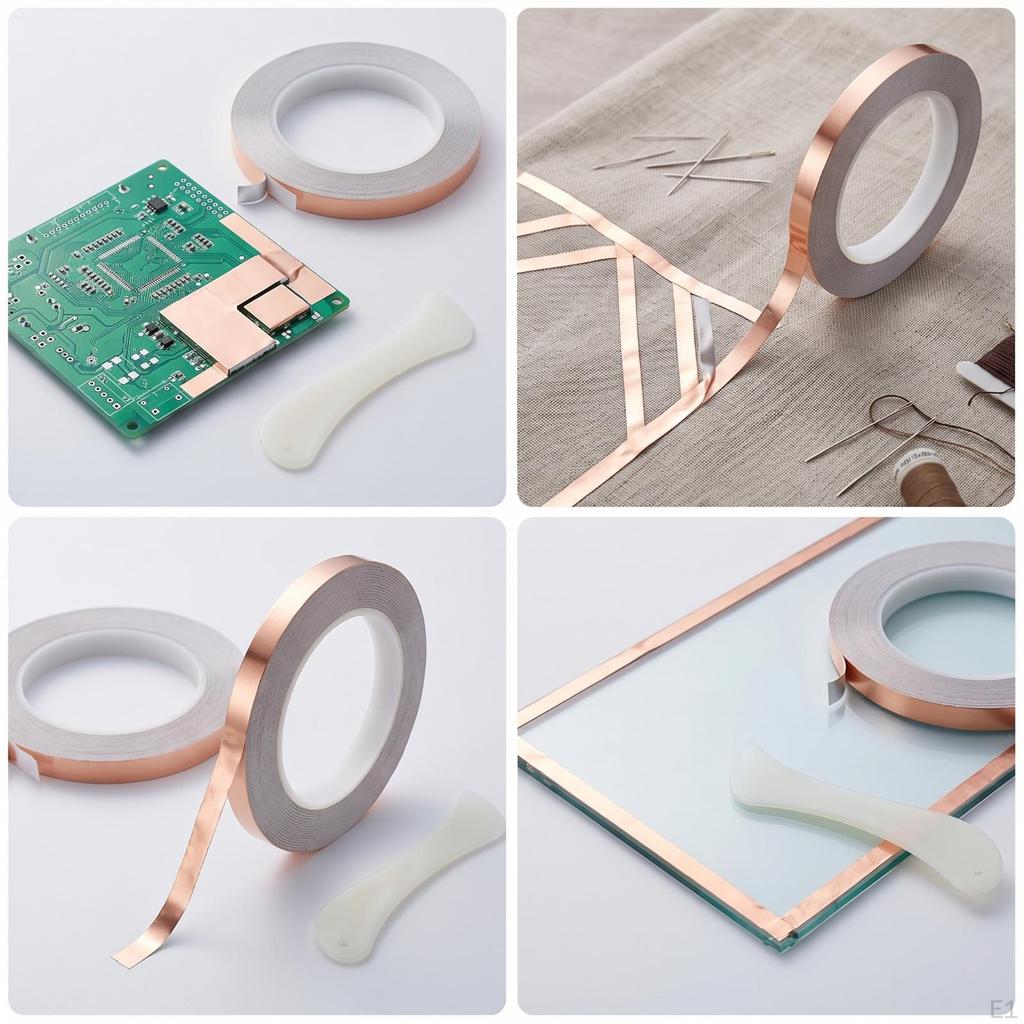 4 Pieces Silver Backed Copper Foil Tape | Two Different Widths, 36 Yards Long, for Craft Projects