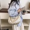Polka Dot Satin Cloud Hobo Bag With Ruched Strap Shiny Glossy Finish Sweet Cute Style Women Date Trendy Shoulder Crossbody Bag