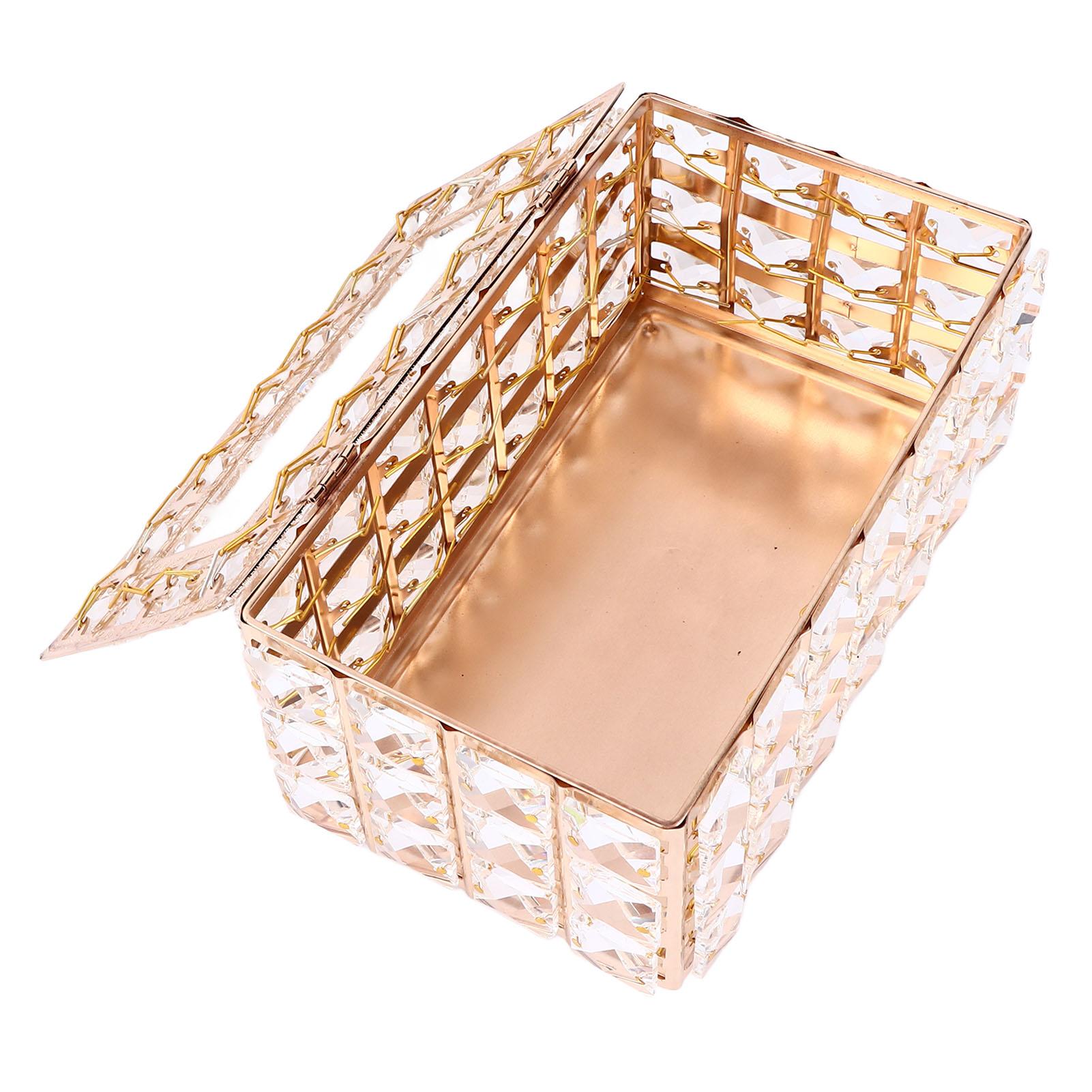 

Диспенсер для салфеток из кристаллов, элегантный держатель для салфеток из кристаллов, декоративный держатель для салфеток для лица для ванной комнаты золотой