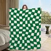 Mode Verdrehte Blöcke weiß blau Orange Flanell warm Komfort weiche Plüschdecke für Sofa Wohnzimmer Büro Schlafzimmer Reise Geschenk