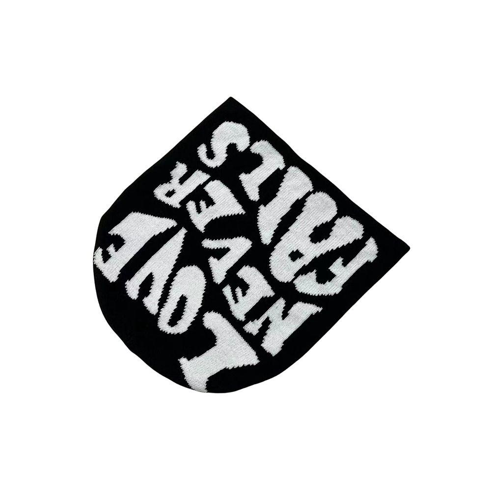 Thickened Beanies Cap Letter Jacquard Hat Fashion Knitted Hat  Outdoor