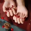24 Stück Weihnachtskleidung Rüstung Schneeflocke Liebe Schneemann Maniküre Kurze Mandel Schleife Europäisch und Amerikanisch Lange Nagelstücke