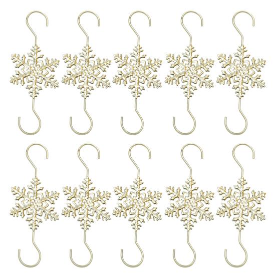5/10Pcs Christmas Hook Snowflake Design Stainless Steel Hooks Winter Theme Home Holiday Decor Accessory