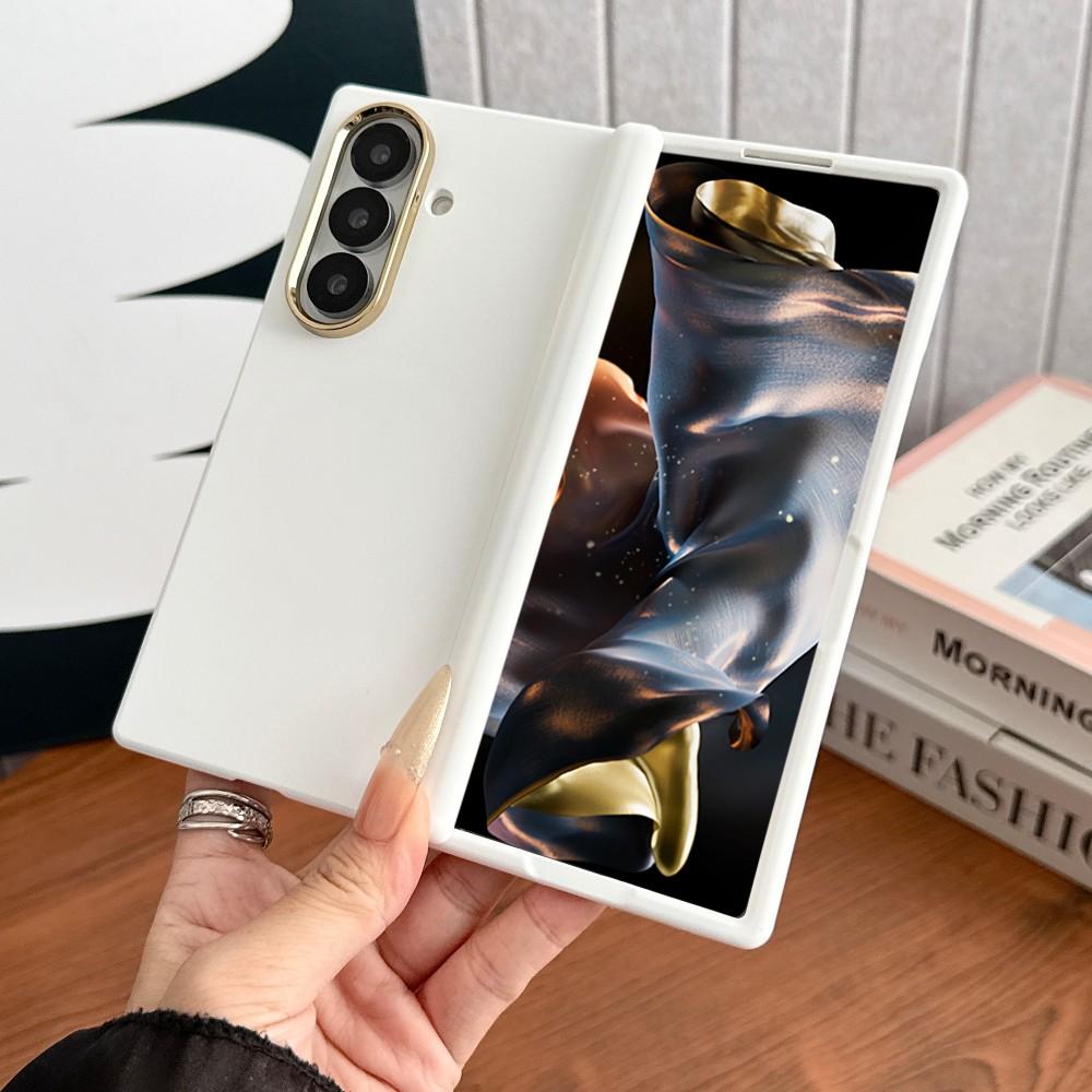 For Samsung Galaxy Z Fold 6 7 5G Solid Color Phone Case Magnetic Wireless Charger PC Hard Shel Hinge Protection Back Cover