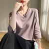 Spring And Summer White Mercerized Cotton Cropped Sleeve T-shirt Feminine Joker 100% Cotton Bottoming Shirt Half Sleeve