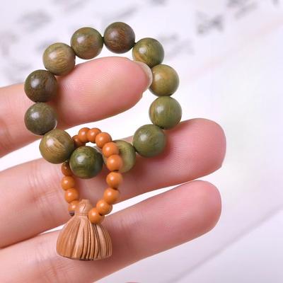 Green Sandalwood Small Hands Twisting Cliff Cypress Olive Core Art Play Finger Spinning Johor Bead Plate Play with Prayer Beads