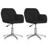 Dining Room Chairs 2 Pcs Swivel Black Fabric